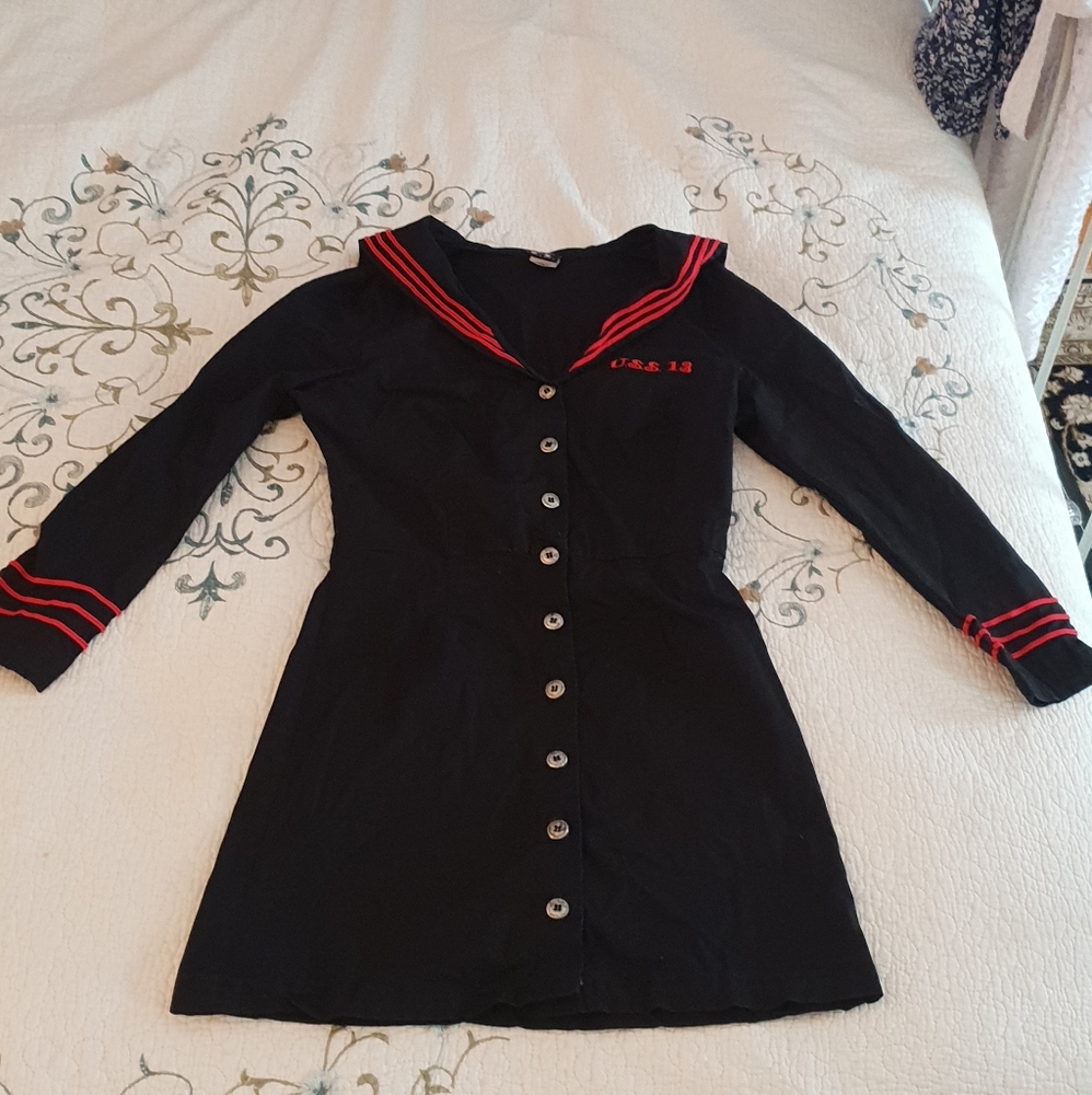Black and red sailor minidress